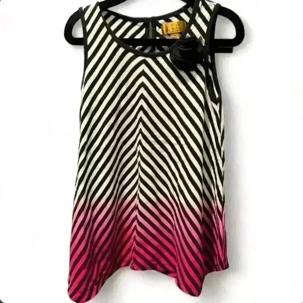 Nicole Miller Girls Sleeveless Chevron Striped Tank Top Size 5